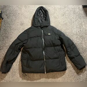 Lacoste Men's Quilted Puffer Hooded Jacket Size Large XL Black